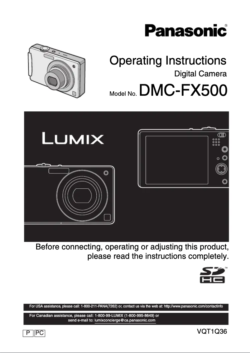 Page 1 of the manual User Manual Panasonic Lumix DMC-FX5