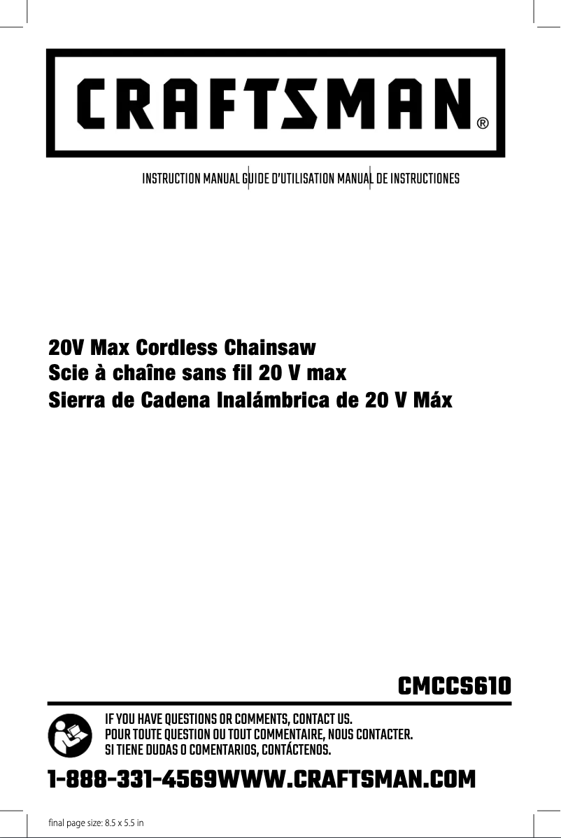 Image de la première page du manuel de l'appareil CMCCS610