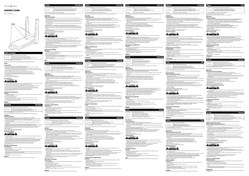 First page image of the manual for WSNWA1200BK