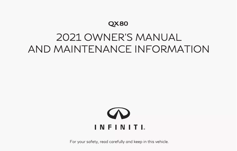 Page 1 of the manual User Manual Infiniti QX80 (2021)