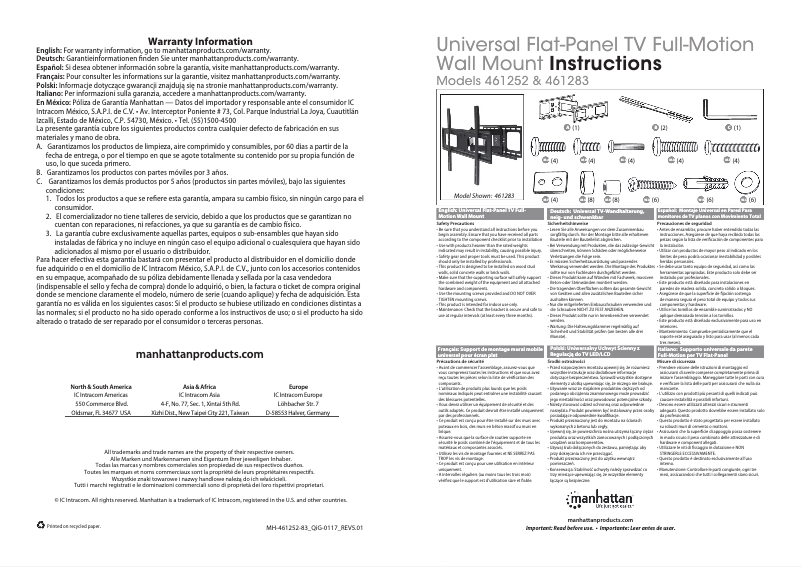 Page 1 of the manual User Manual Manhattan 461252