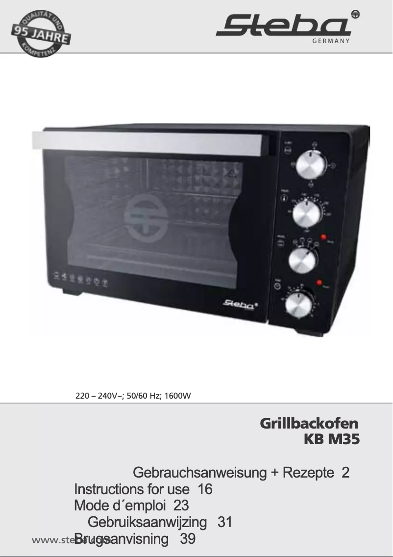 Page 1 of the manual User Manual Steba KB M35