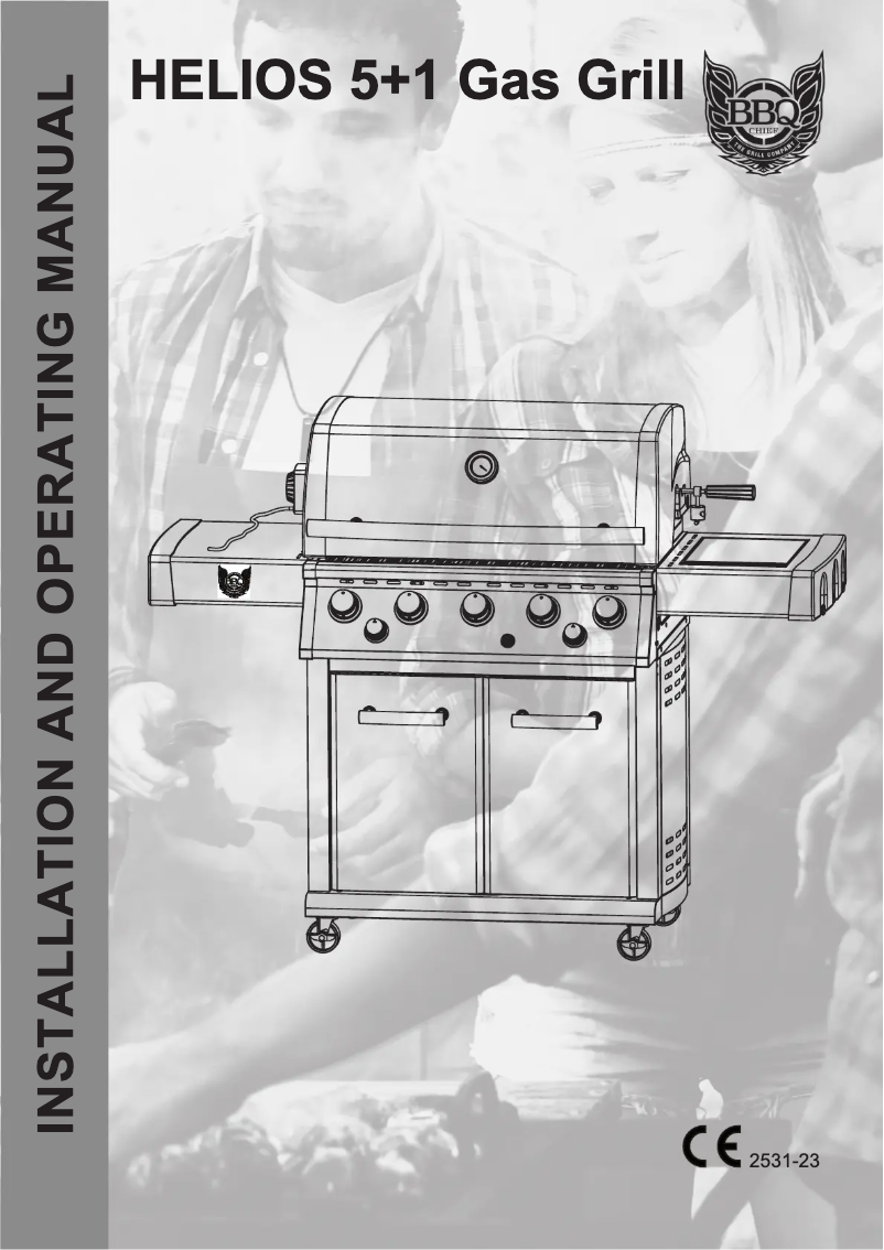 First page image of the manual for BBQ CHIEF Helios 5+1