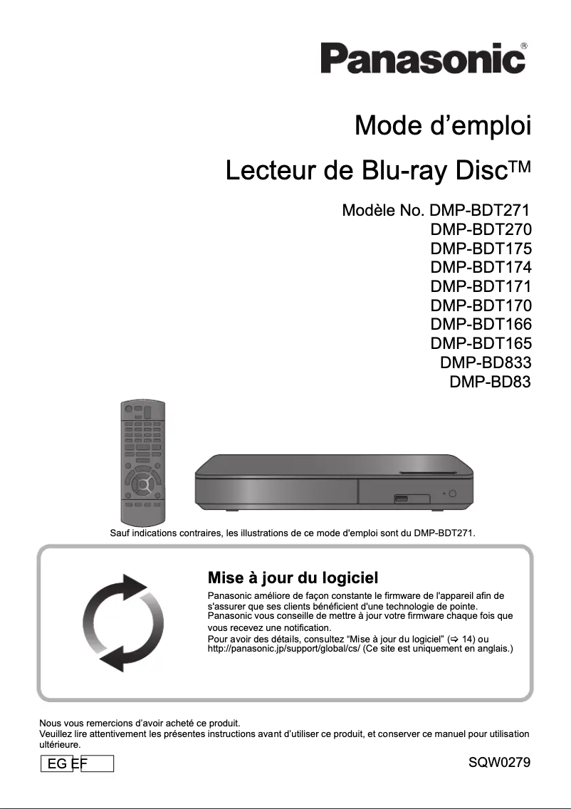 First page image of the manual for DMP-BDT270