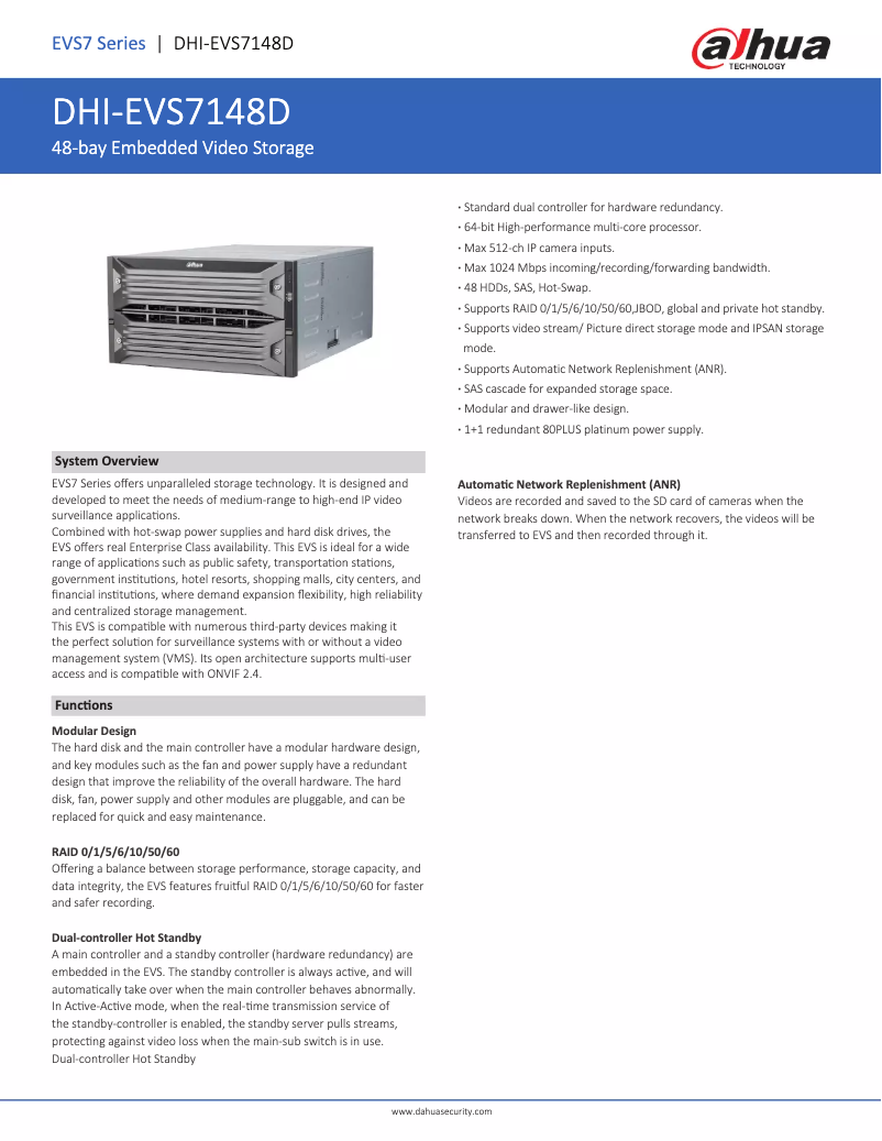 First page image of the manual for EVS7148D