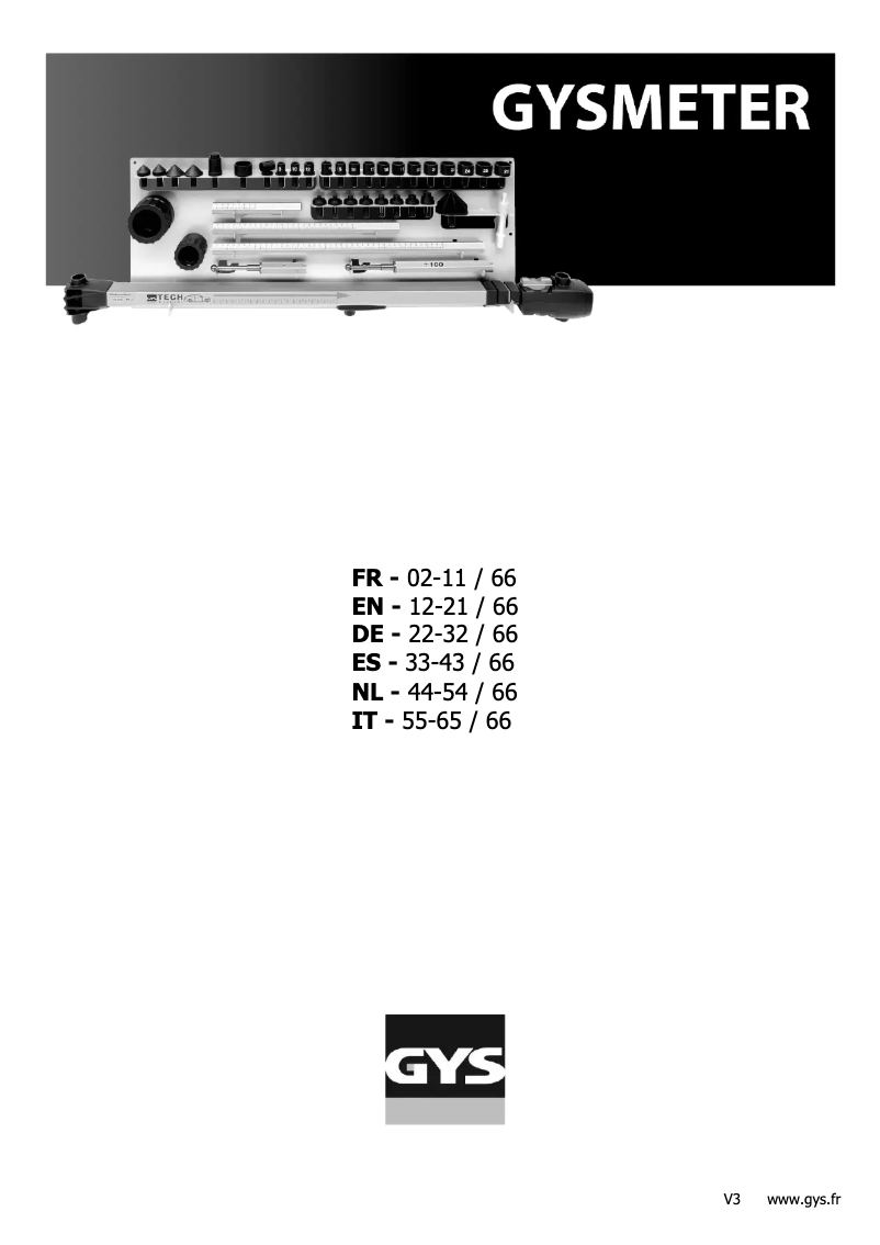 First page image of the manual for Gysmeter