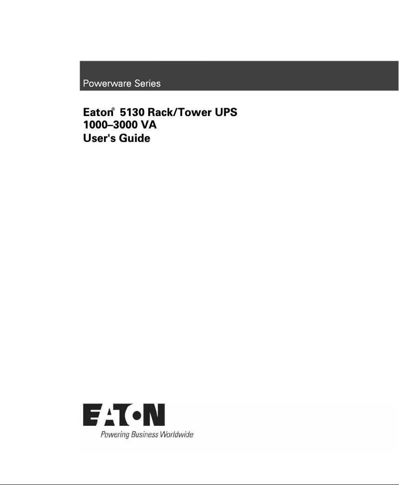 Page 1 of the manual User Manual Eaton 5130 2500VA 2U