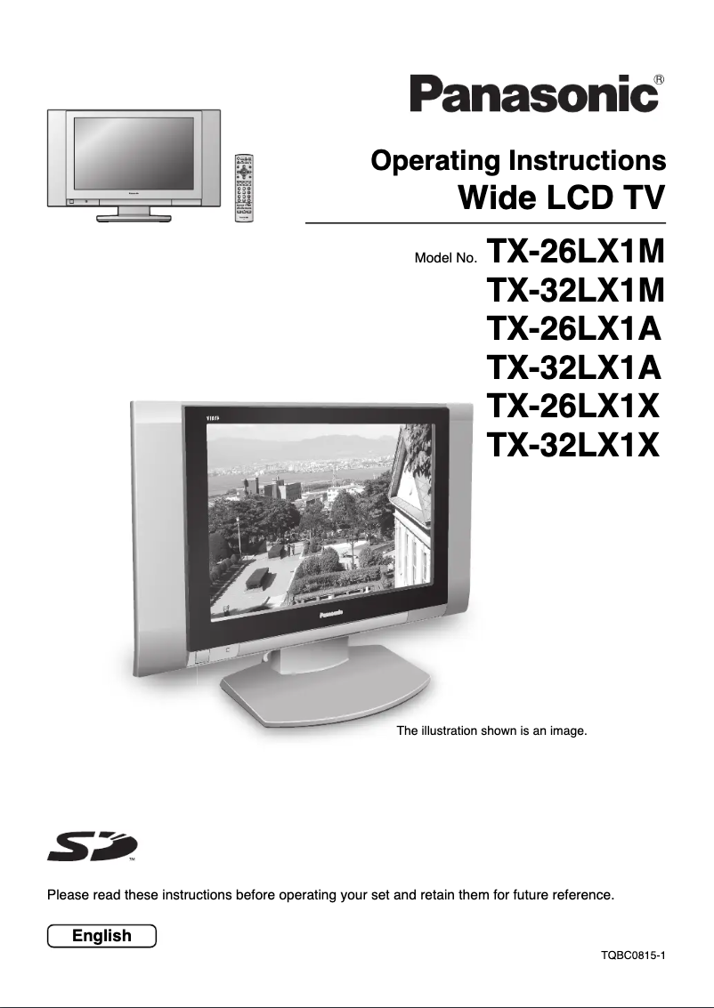 First page image of the manual for TX-26LX1X