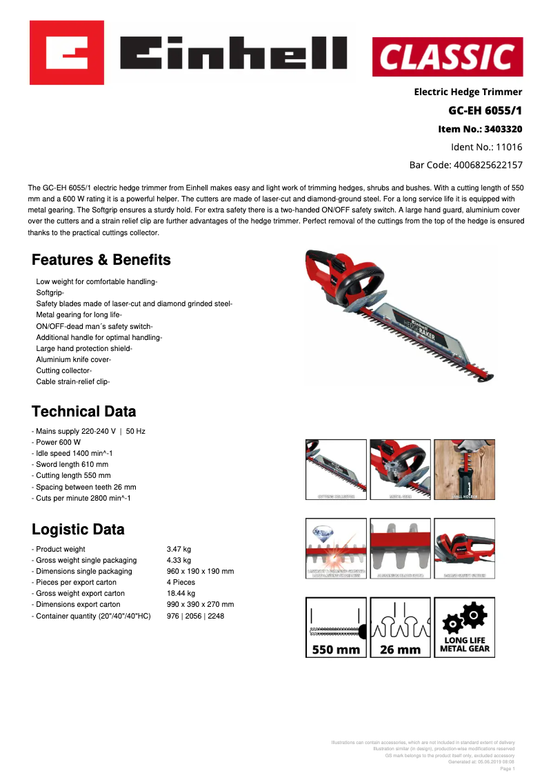 First page image of the manual for GC-EH 6055/1