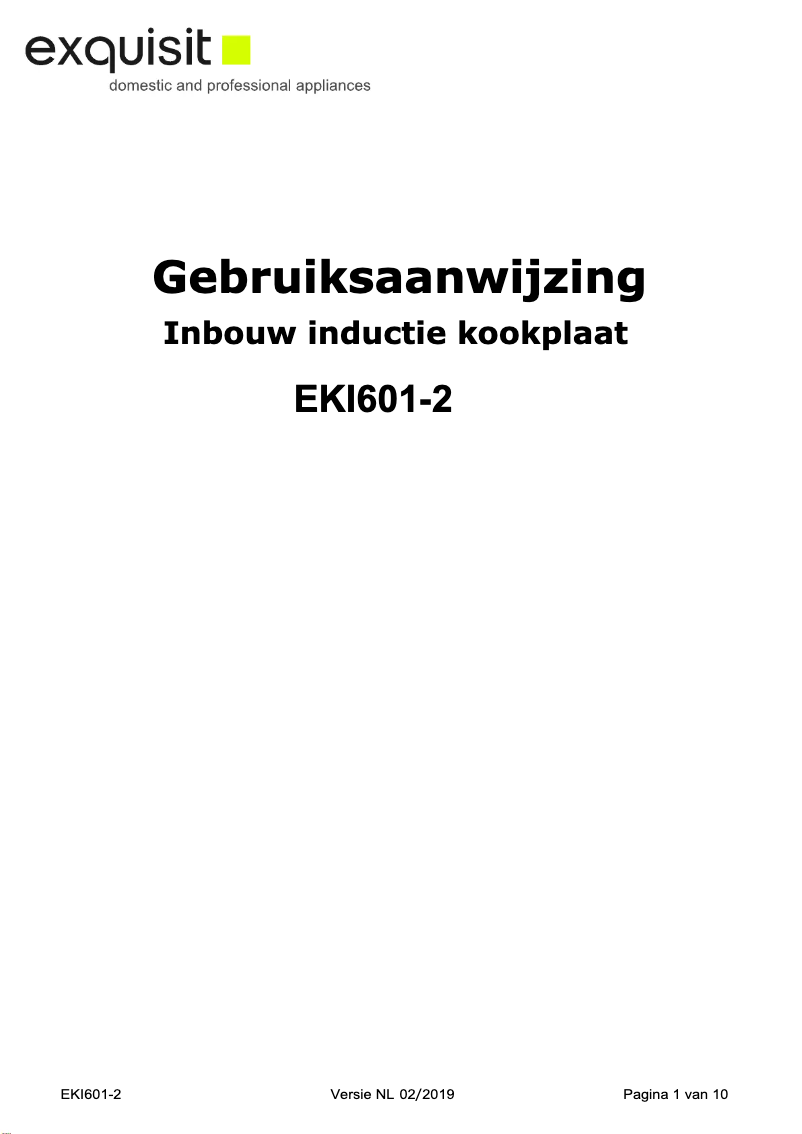 Page 1 of the manual User Manual Exquisit EKI601-2