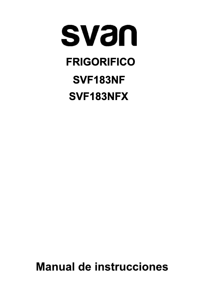 Page 1 of the manual User Manual SVAN SVF183NF