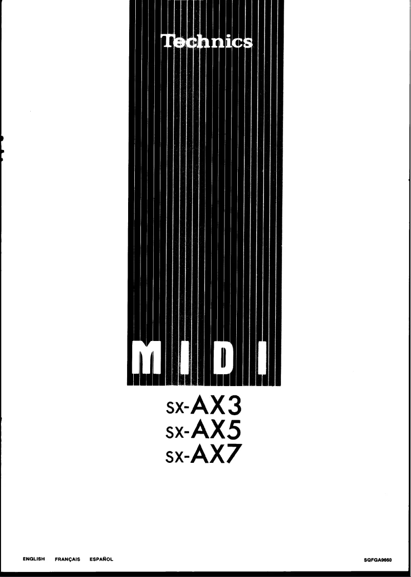 First page image of the manual for SX-AX3 Midi