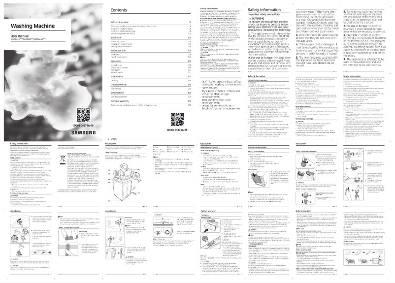 Page 1 of the manual User Manual Samsung WA65B4002NS
