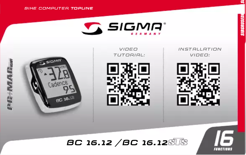 Page 1 of the manual User Manual Sigma BC 16.12 STS