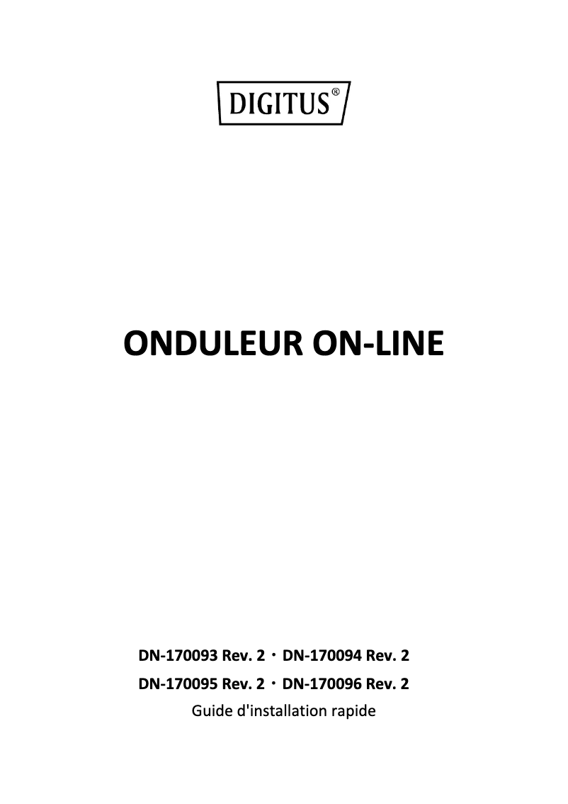First page image of the manual for DN-170093