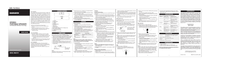 First page image of the manual for MMA3727