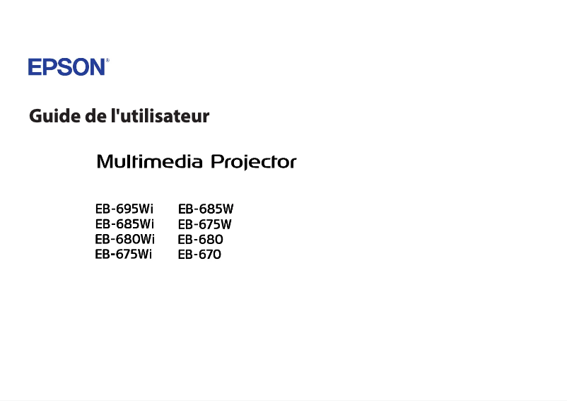 Image de la première page du manuel de l'appareil EB-685W