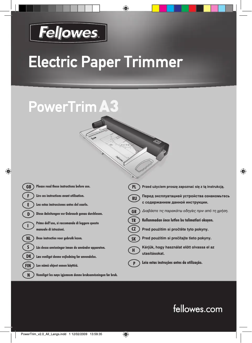 First page image of the manual for Powertrim A3
