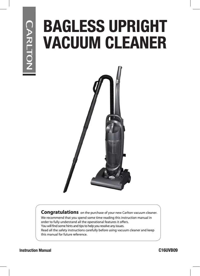 First page image of the manual for C16UVB09