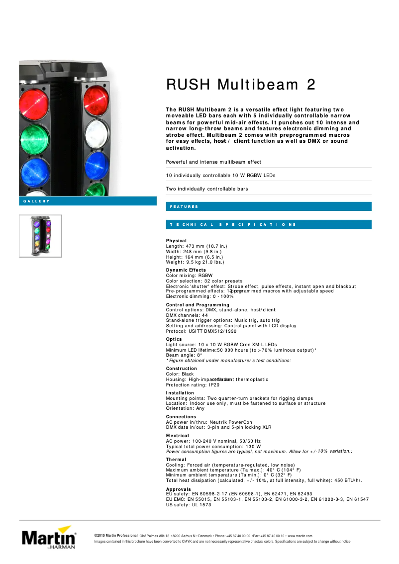 First page image of the manual for RUSH Multibeam 2