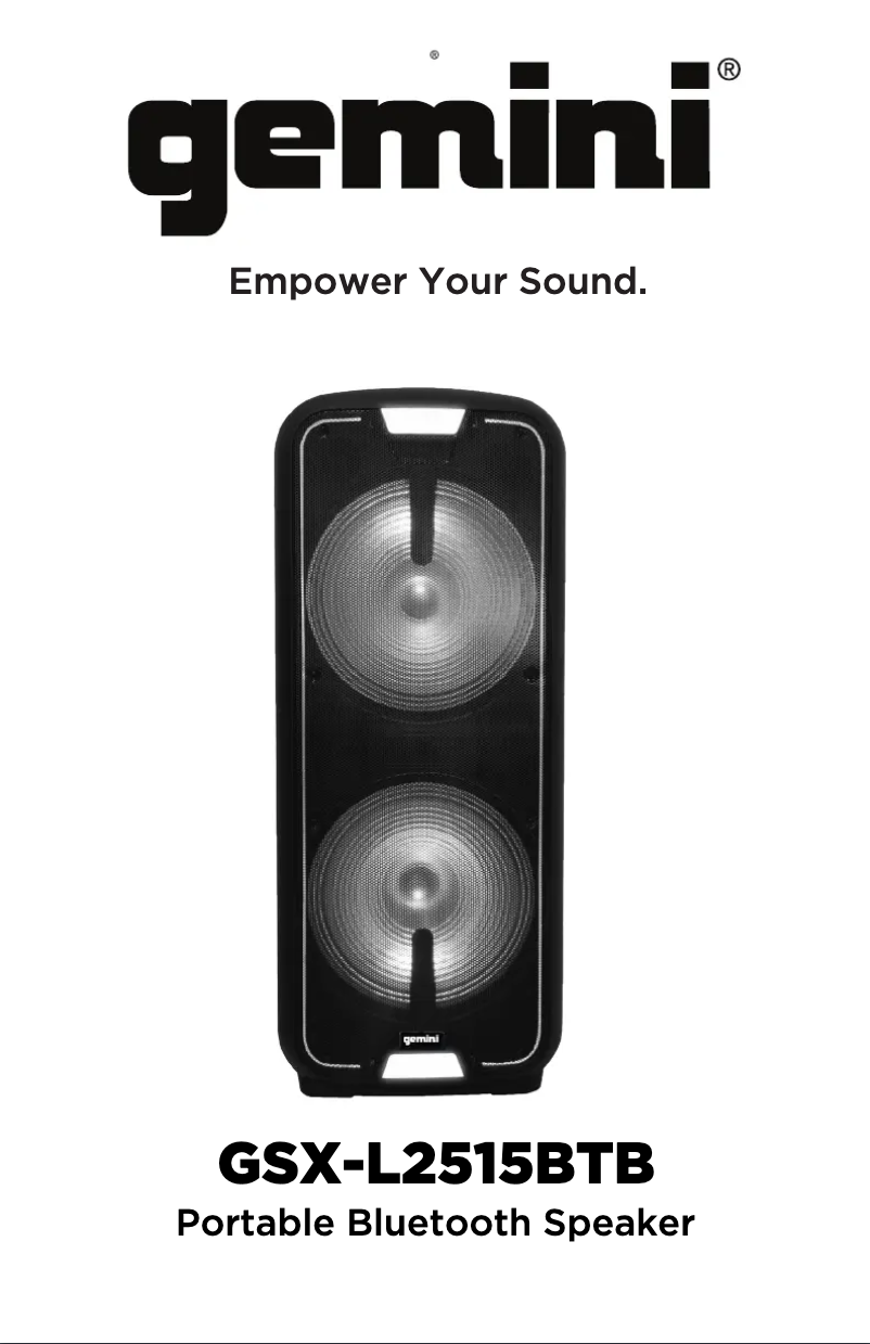 Page 1 of the manual User Manual Gemini GSX-L2515BTB