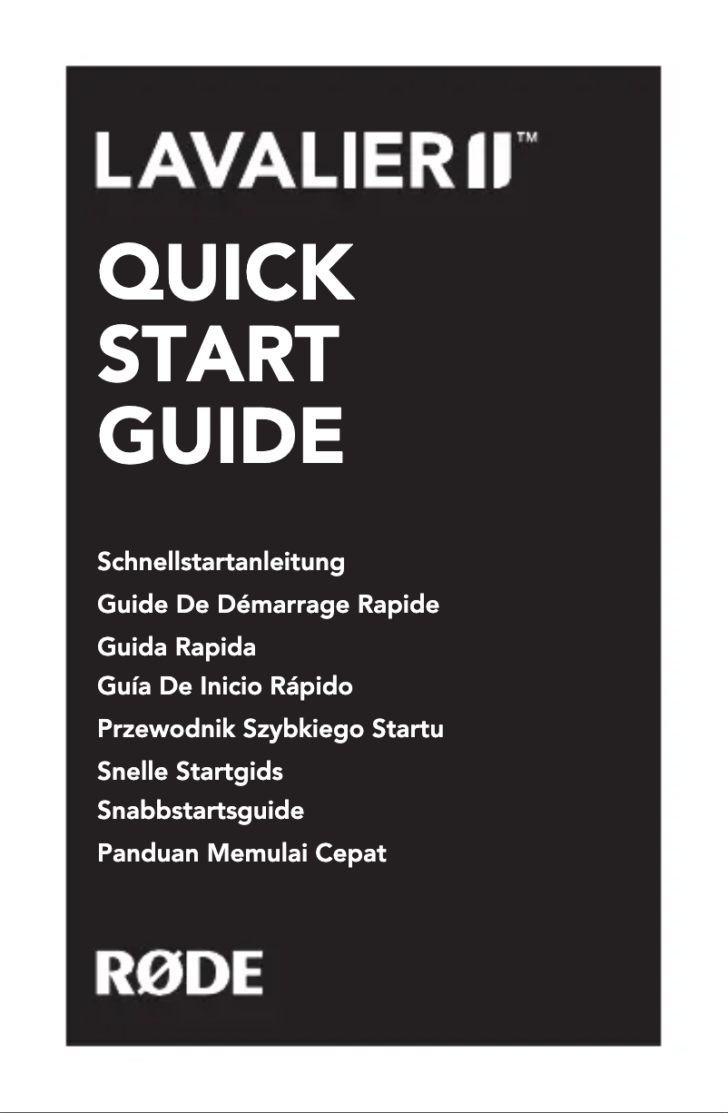 First page image of the manual for Lavalier II