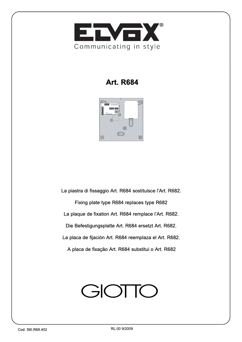 First page image of the manual for ELVOX 6328/C