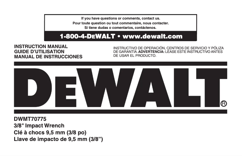 Page 1 of the manual User Manual DeWalt DCB230