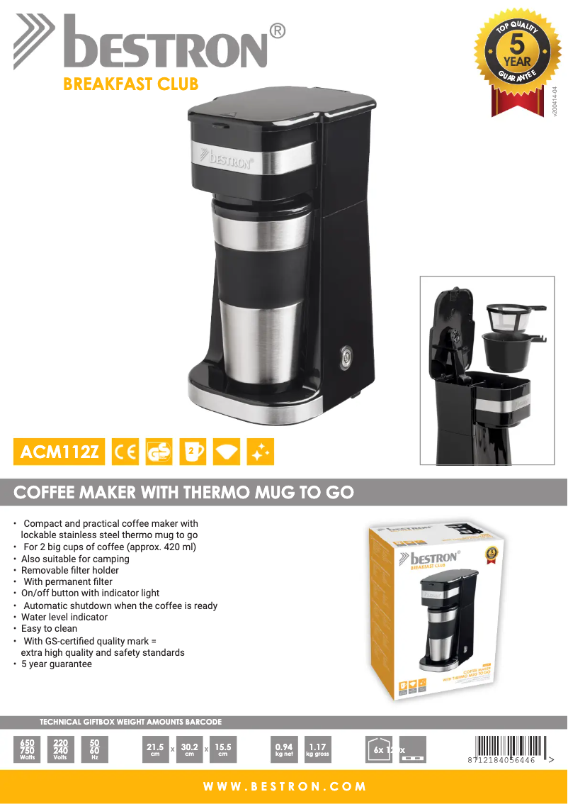 First page image of the manual for ACM112Z