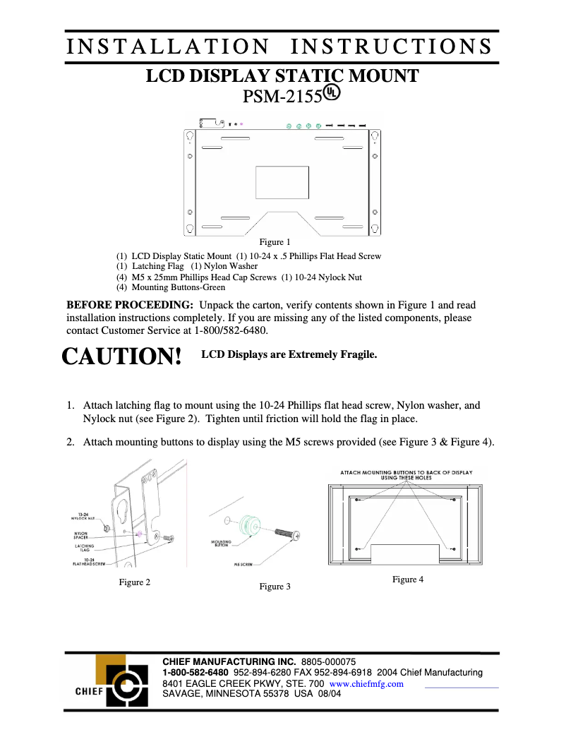 Page 1 of the manual User Manual Chief PSM2155