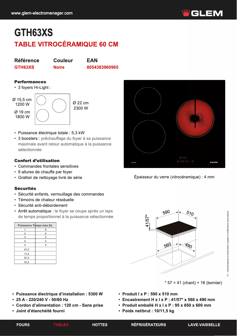 First page image of the manual for GTH63XS