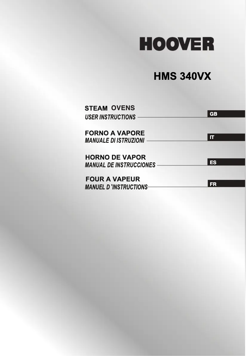 Page 1 of the manual Instruction Manual Hoover HMS340VX