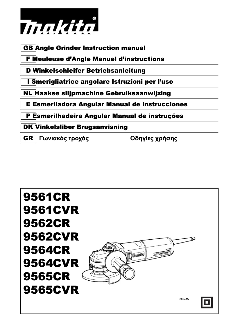 Page 1 of the manual User Manual Makita 9561CR
