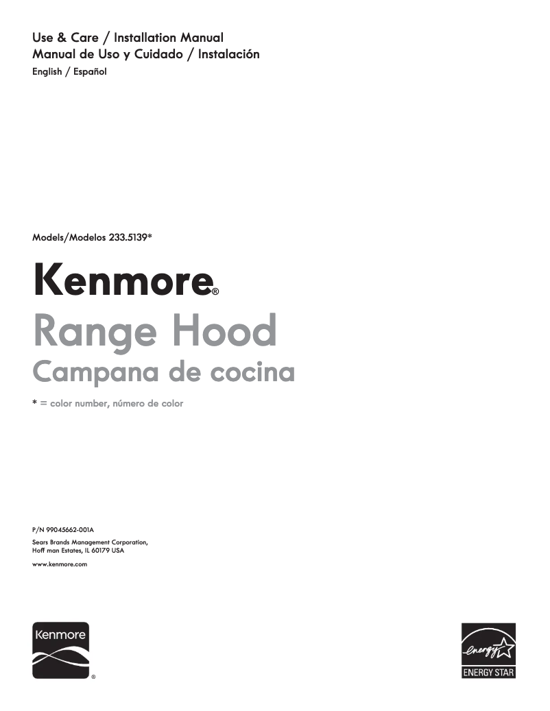 Page 1 of the manual User Manual Kenmore 51392