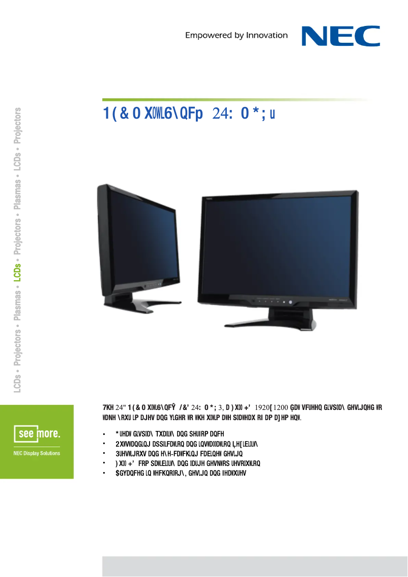 First page image of the manual for MultiSync 24WMGX³