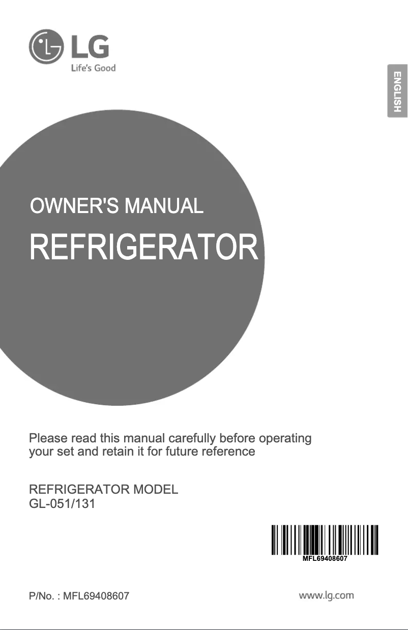 Page 1 of the manual User Manual LG GL-B051RSWB