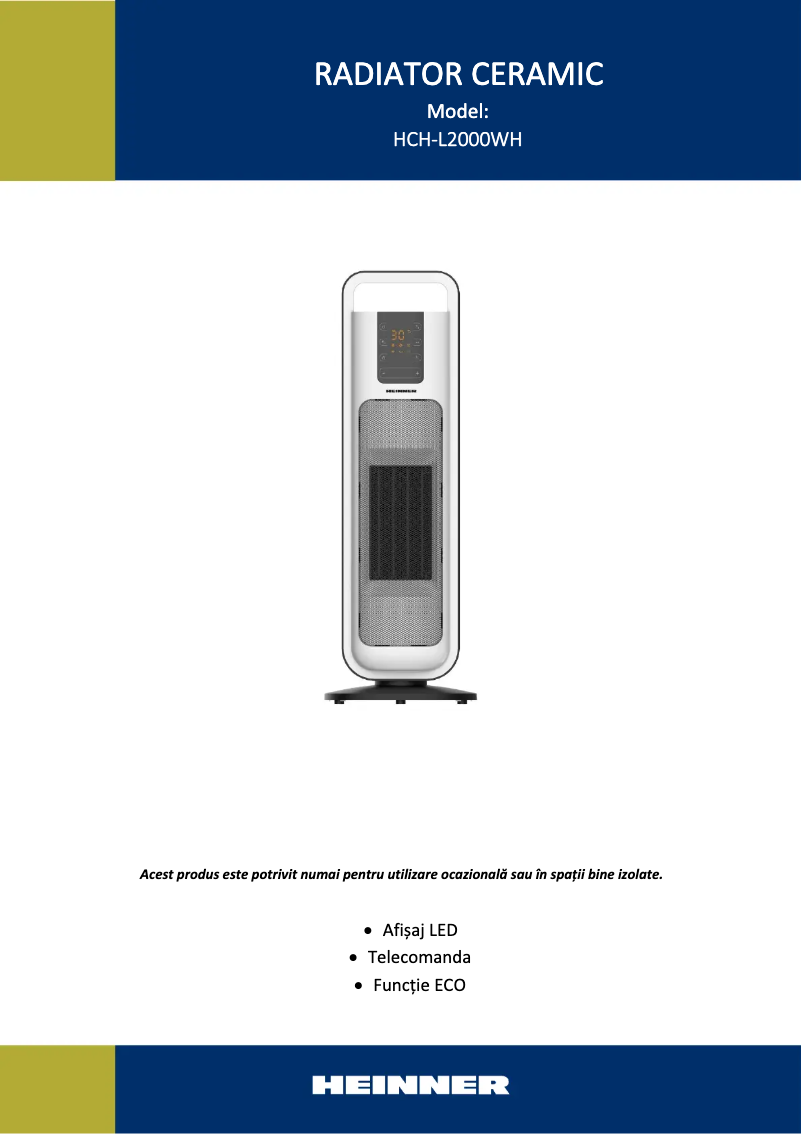 First page image of the manual for HCH-L2000WH