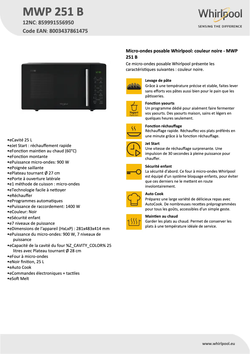 First page image of the manual for MWP 251