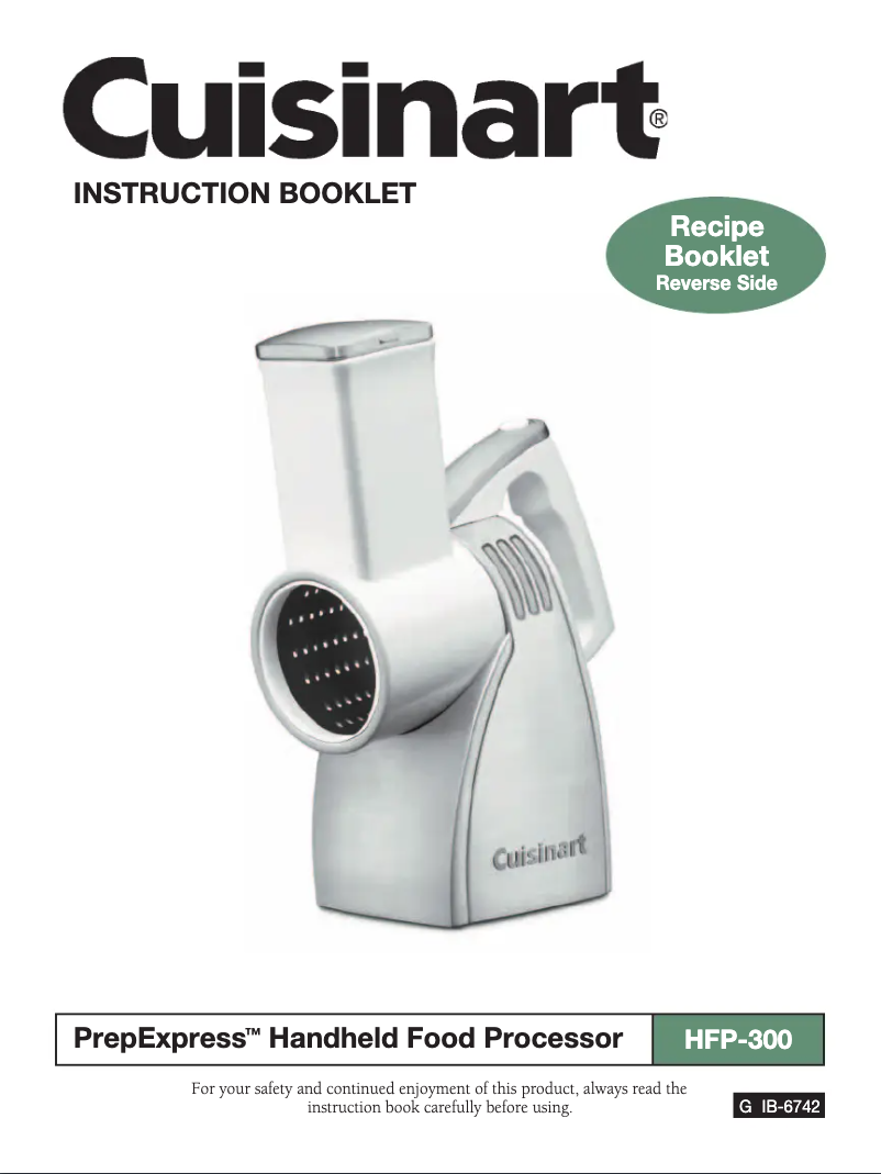 Image de la première page du manuel de l'appareil PrepExpress HFP-300