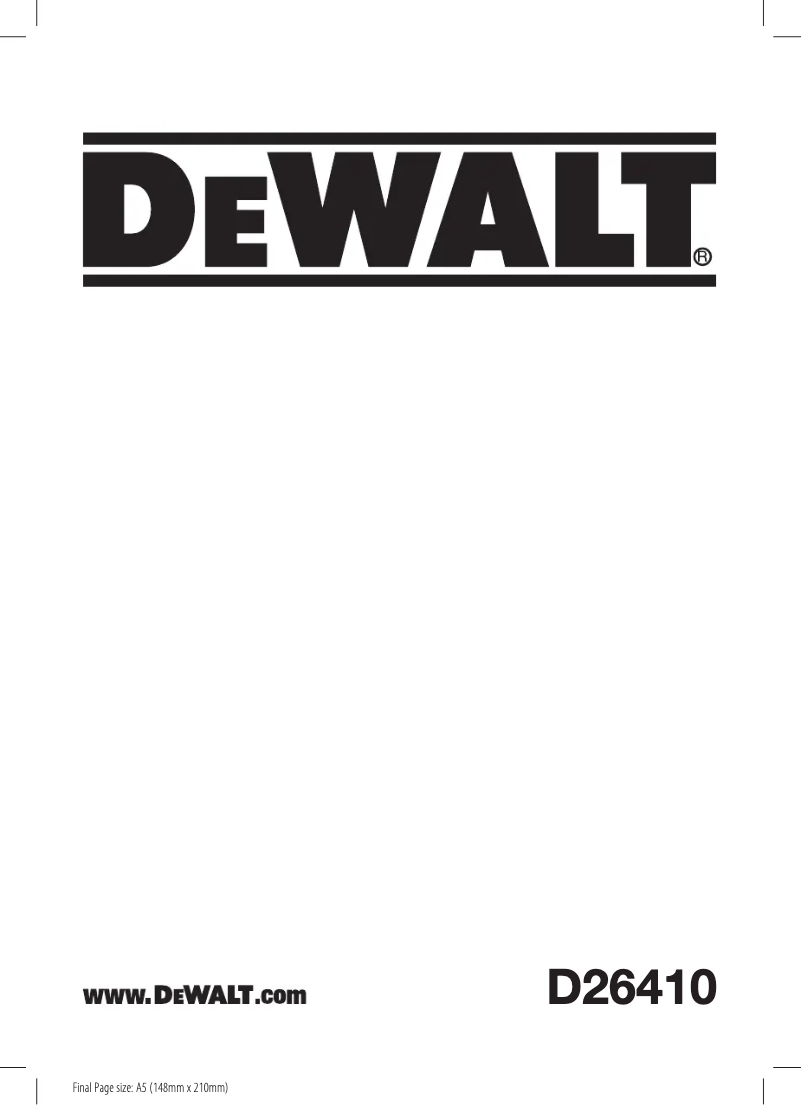 Page 1 of the manual User Manual DeWalt D26410