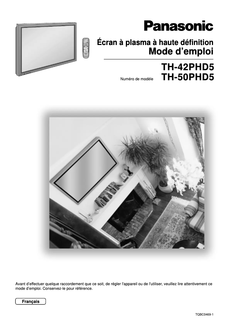 First page image of the manual for TH-50PHD5EX