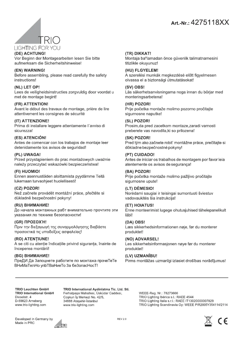 First page image of the manual for Shanghai 427511802