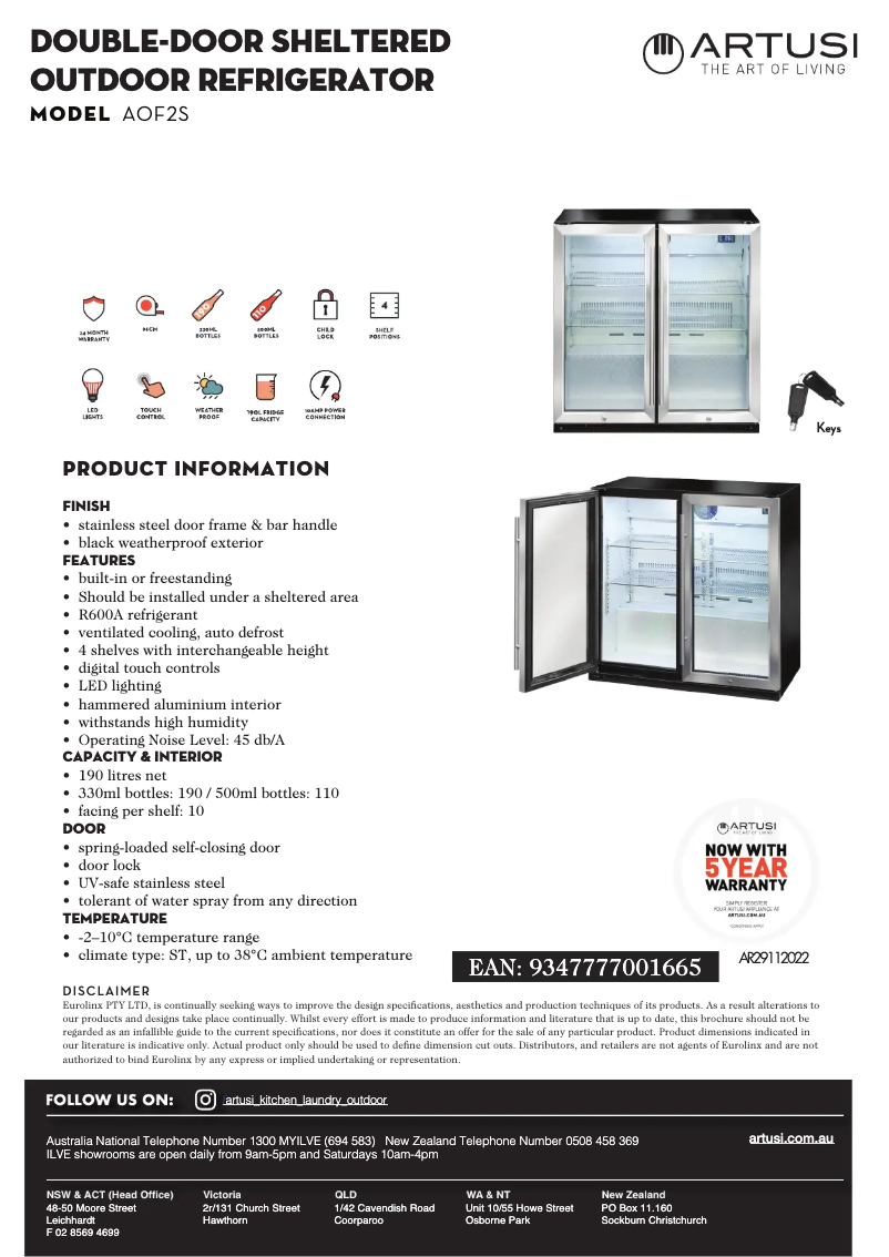 First page image of the manual for AOF2S