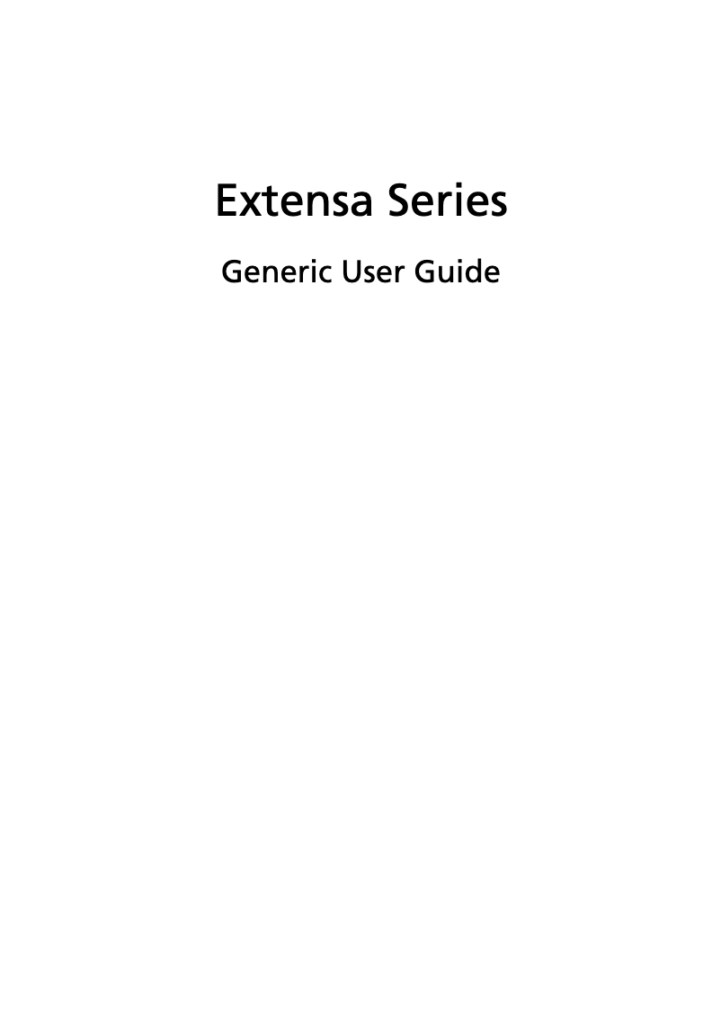 Page 1 of the manual User Manual Acer Extensa 5230E