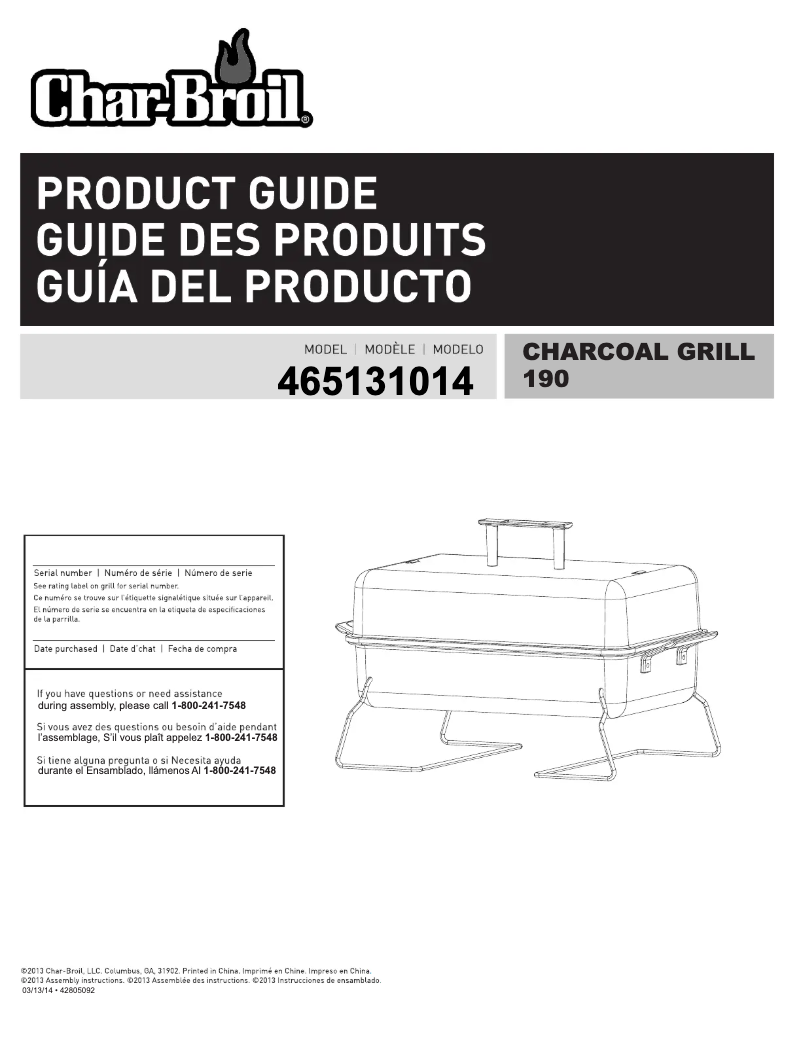 Page 1 of the manual User Manual Char-Broil 465131014