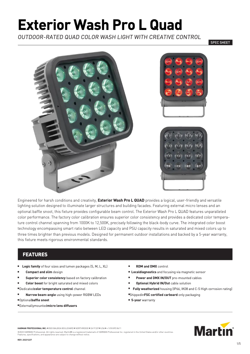 First page image of the manual for Exterior Wash Pro L QUAD