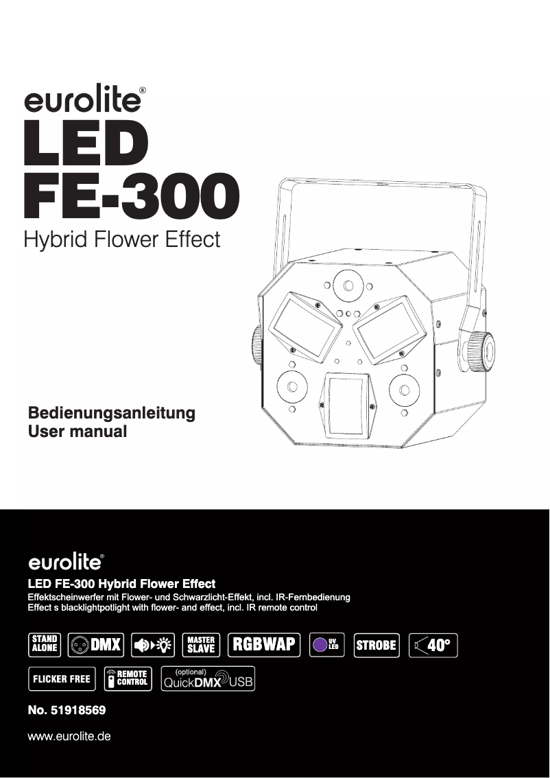 First page image of the manual for LED FE-300