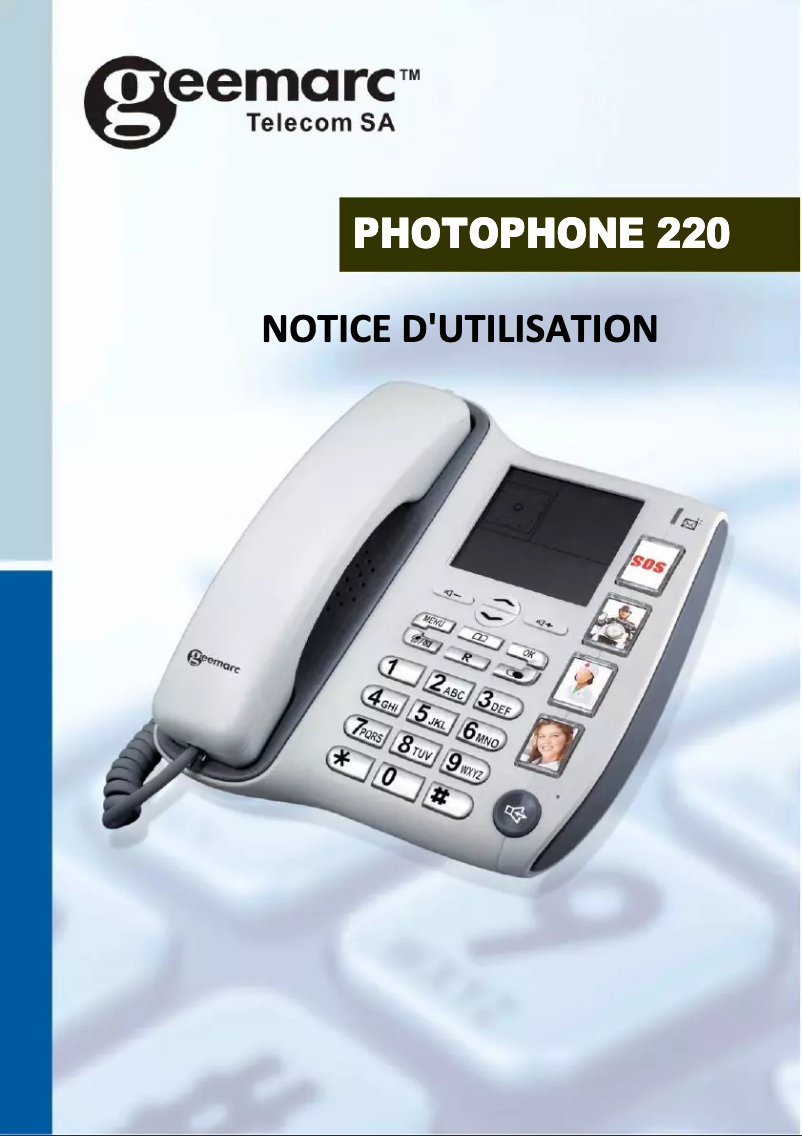 First page image of the manual for PhotoPhone 220