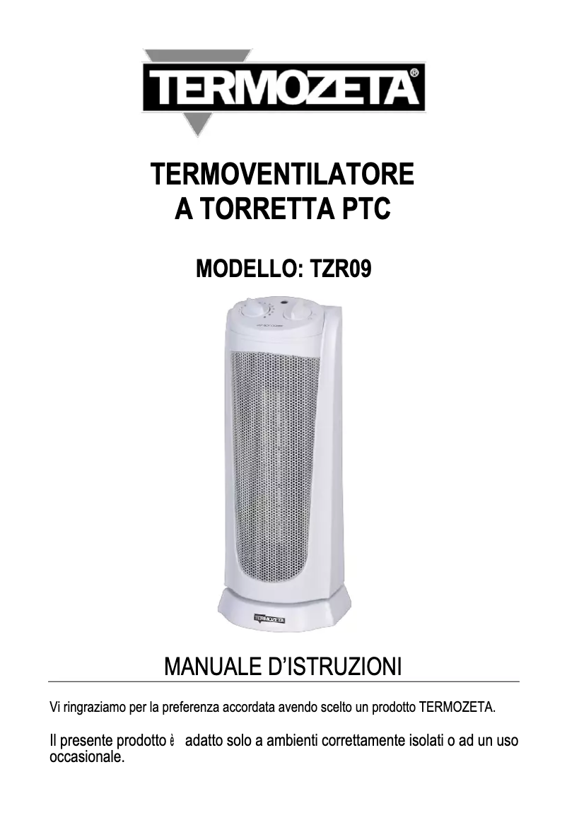 First page image of the manual for TZR09