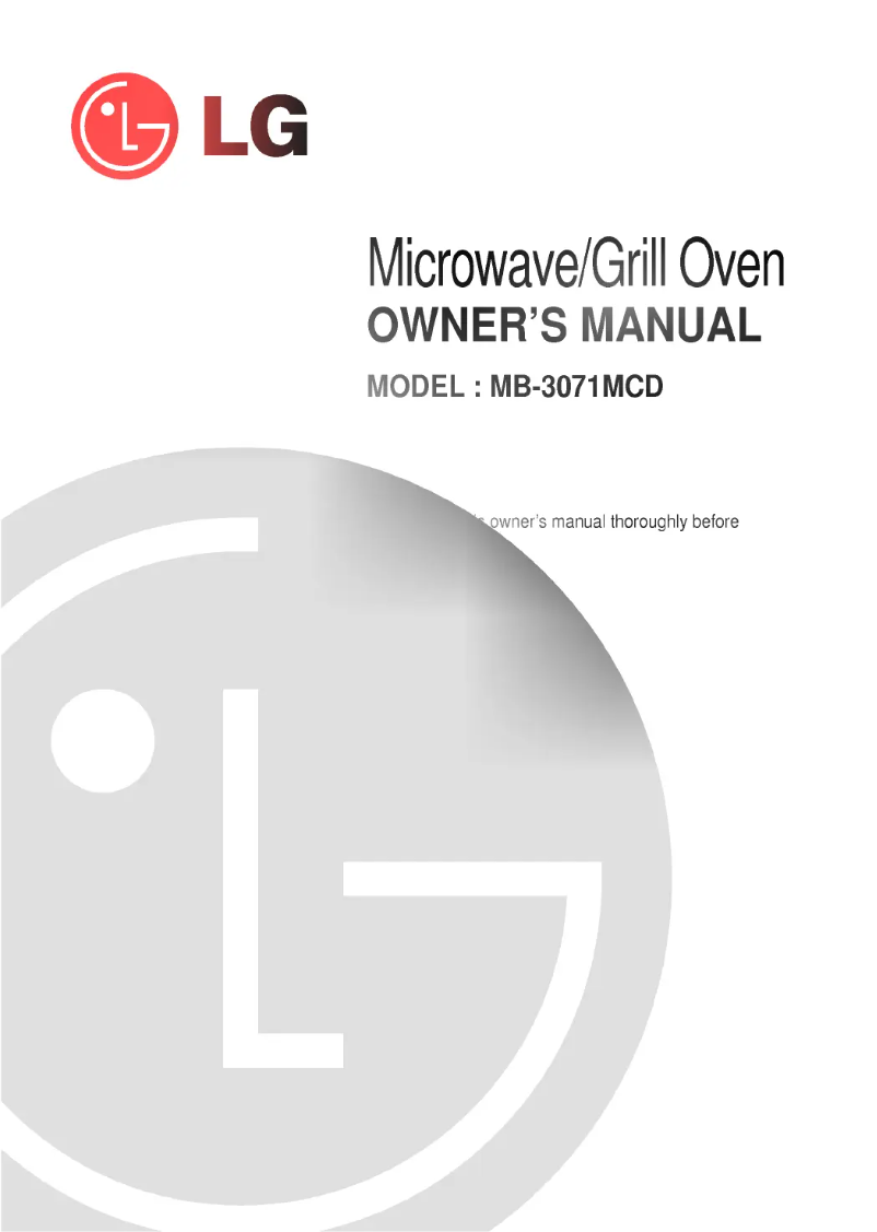 First page image of the manual for MB-307MCD